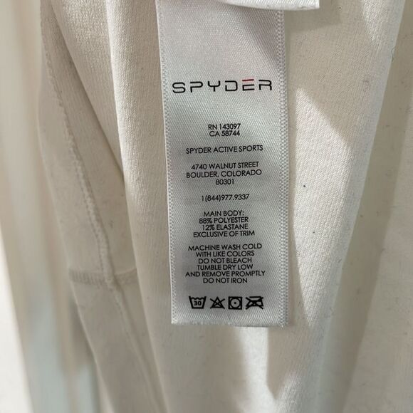SPYDER ivory off white black half zip sweater pullover baselayer midweight L - Picture 9 of 9